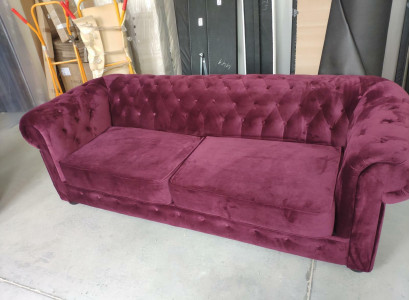 Sofa 2 Sitzer Polsterung Metall Design Couches Samt Vintage Stil Chesterfield